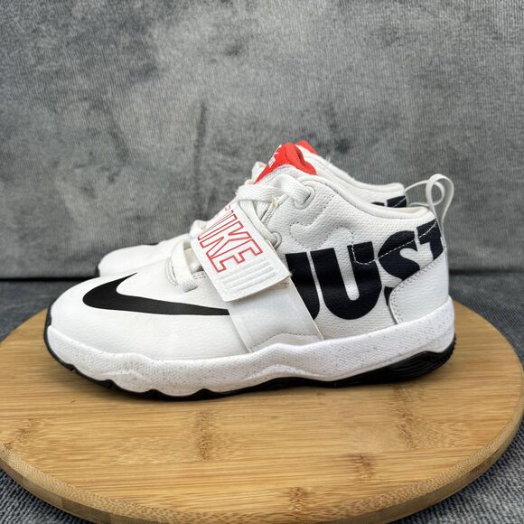 Nike Team Hustle D 9 JDI Shoes Youth Size 3Y White Black Strap AQ9976-100 - Picture 3 of 9